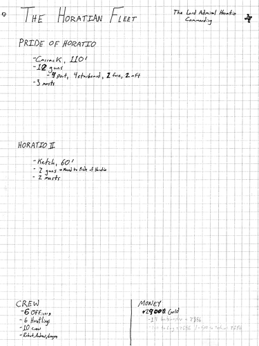 horatian fleet notes